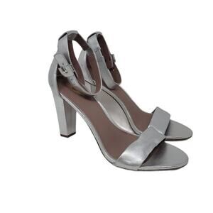 Diane Von Furstenberg Block Heel Chainlink Ankle Strap High Heels Sandal Size 10
